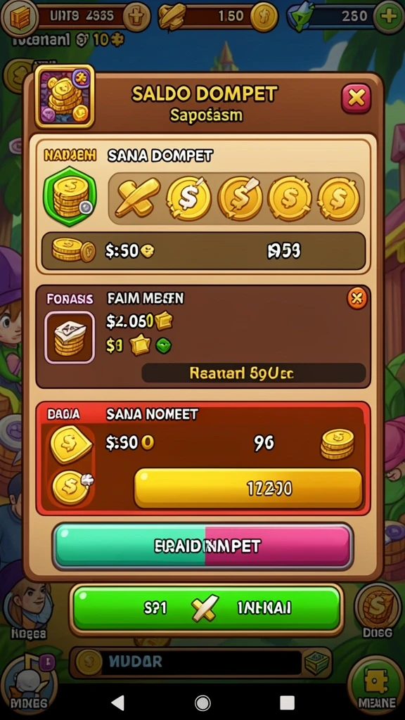 in1234 - Menu permainan yang intuitif dan mudah dinavigasi.